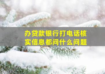 办贷款银行打电话核实信息都问什么问题