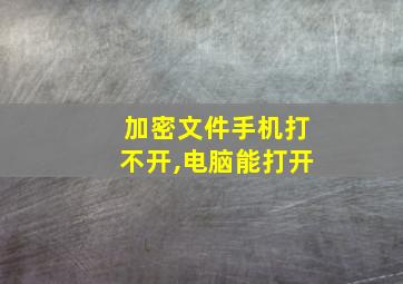 加密文件手机打不开,电脑能打开