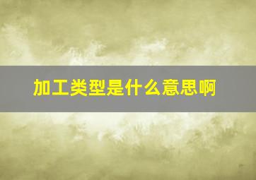 加工类型是什么意思啊