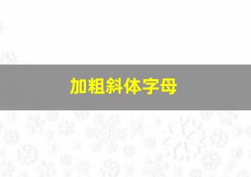 加粗斜体字母