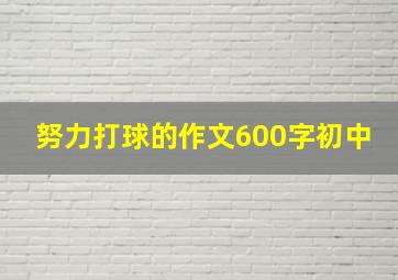 努力打球的作文600字初中