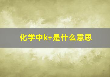 化学中k+是什么意思