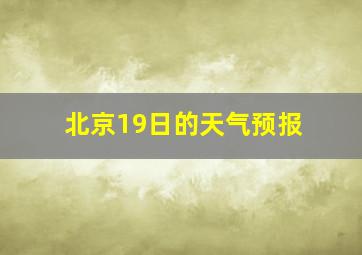 北京19日的天气预报