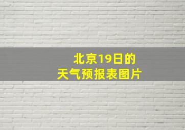 北京19日的天气预报表图片