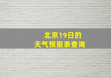 北京19日的天气预报表查询