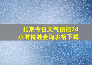 北京今日天气预报24小时精准查询表格下载