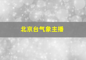 北京台气象主播