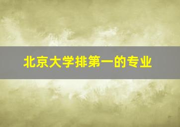 北京大学排第一的专业