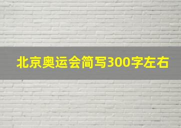 北京奥运会简写300字左右