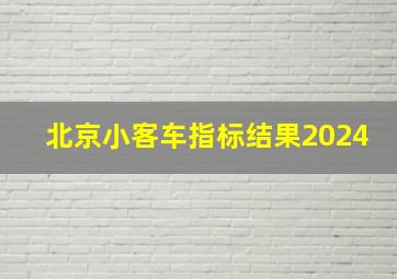 北京小客车指标结果2024