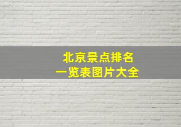 北京景点排名一览表图片大全