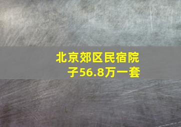 北京郊区民宿院子56.8万一套