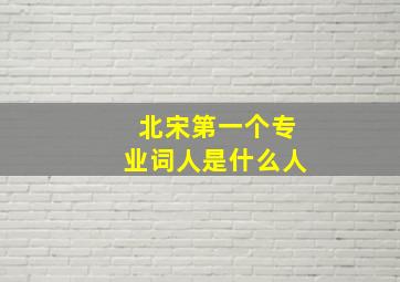 北宋第一个专业词人是什么人