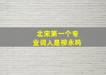 北宋第一个专业词人是柳永吗