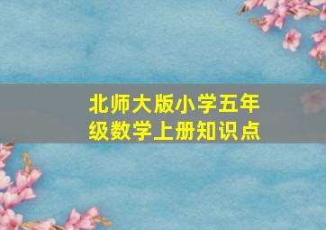 北师大版小学五年级数学上册知识点