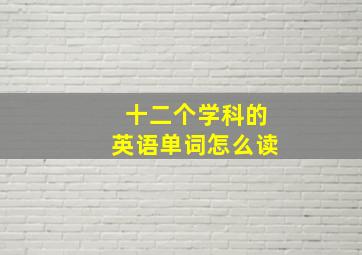 十二个学科的英语单词怎么读