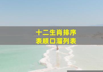 十二生肖排序表顺口溜列表