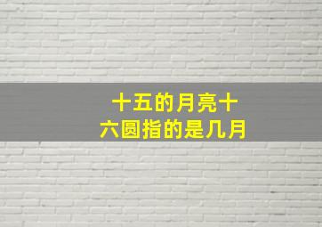 十五的月亮十六圆指的是几月