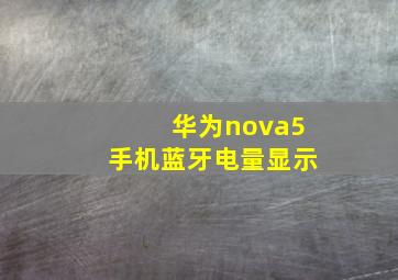 华为nova5手机蓝牙电量显示