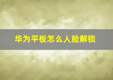 华为平板怎么人脸解锁