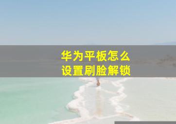 华为平板怎么设置刷脸解锁