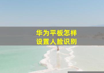 华为平板怎样设置人脸识别