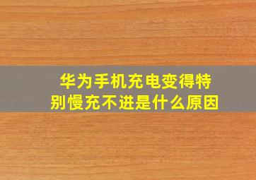 华为手机充电变得特别慢充不进是什么原因