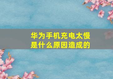 华为手机充电太慢是什么原因造成的