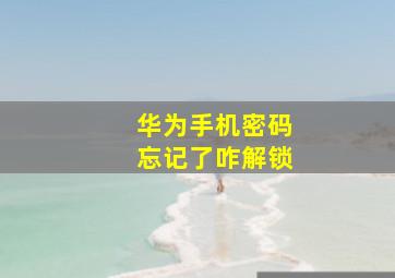 华为手机密码忘记了咋解锁