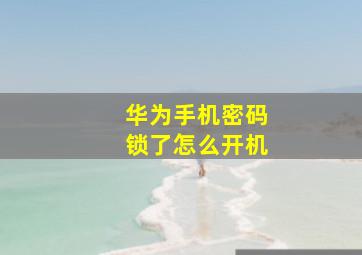 华为手机密码锁了怎么开机