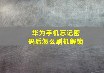 华为手机忘记密码后怎么刷机解锁