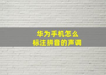 华为手机怎么标注拼音的声调