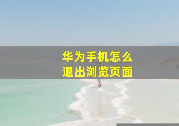 华为手机怎么退出浏览页面