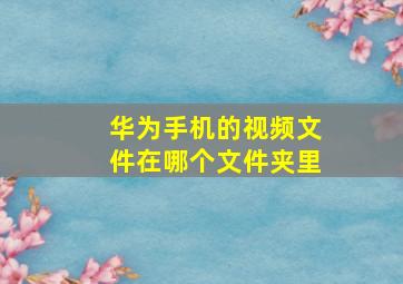 华为手机的视频文件在哪个文件夹里