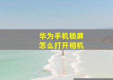 华为手机锁屏怎么打开相机