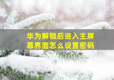 华为解锁后进入主屏幕界面怎么设置密码