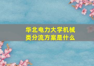 华北电力大学机械类分流方案是什么