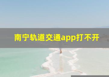 南宁轨道交通app打不开