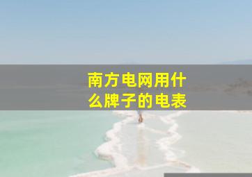 南方电网用什么牌子的电表