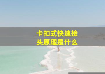 卡扣式快速接头原理是什么