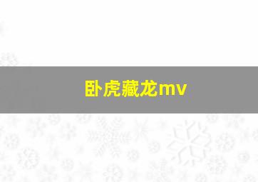 卧虎藏龙mv