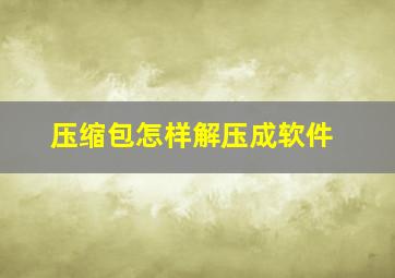 压缩包怎样解压成软件