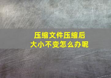 压缩文件压缩后大小不变怎么办呢