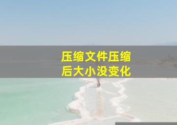 压缩文件压缩后大小没变化