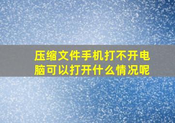 压缩文件手机打不开电脑可以打开什么情况呢