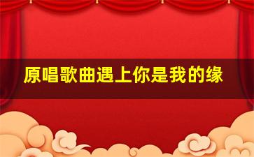 原唱歌曲遇上你是我的缘