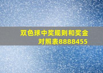 双色球中奖规则和奖金对照表8888455