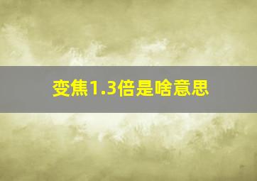 变焦1.3倍是啥意思