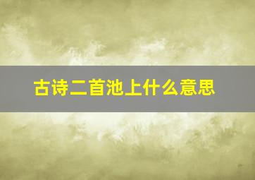 古诗二首池上什么意思