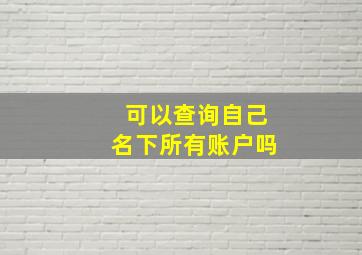 可以查询自己名下所有账户吗